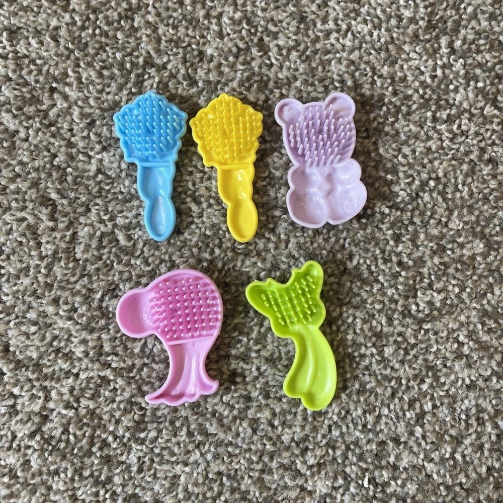 Vtg G1 My Little Pony Accessories Butterfly Bear Flower Bird‎ Comb Brush MLP